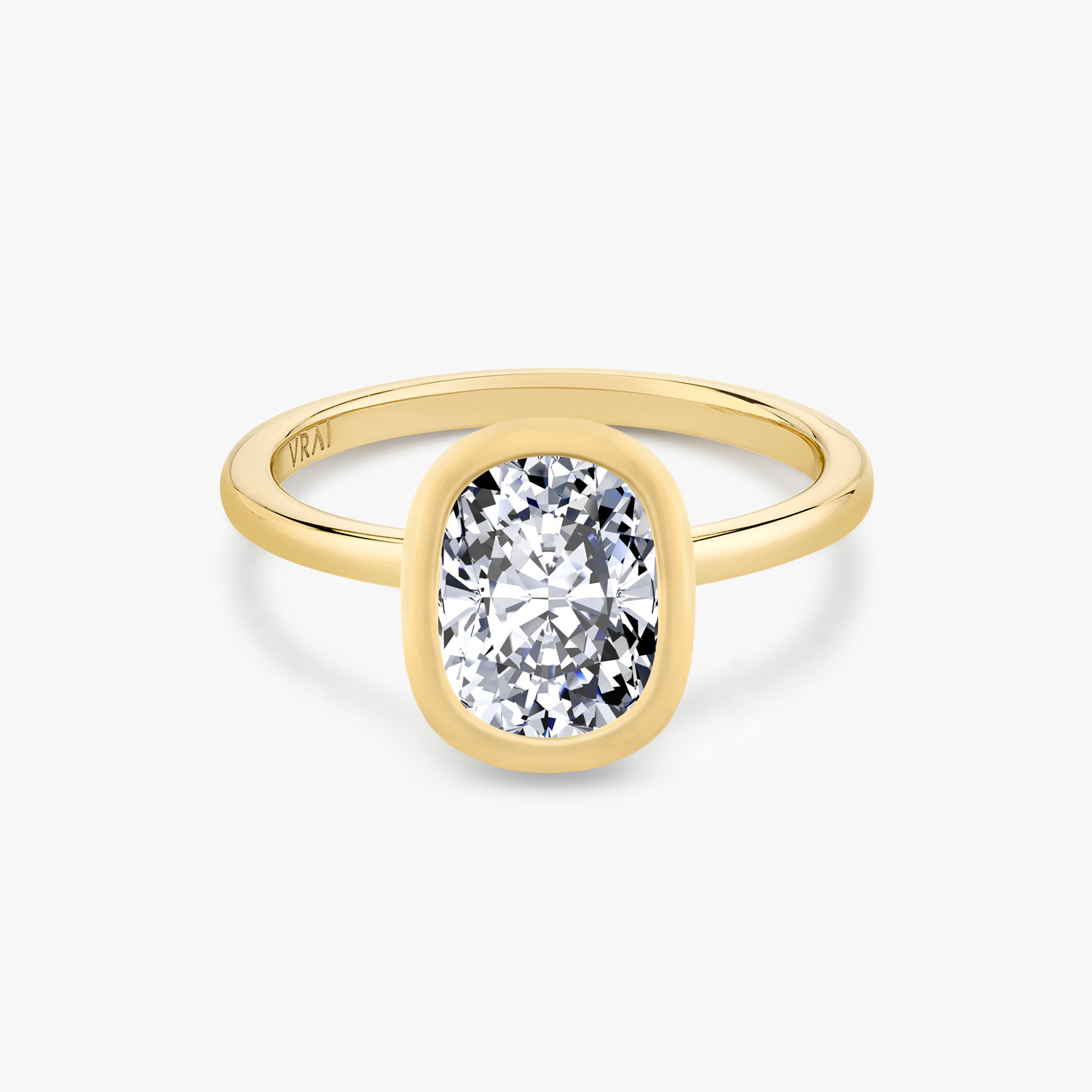 Cushion bezel deals engagement ring